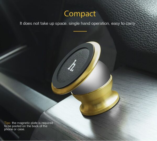 HOCO CA6 Magnetic Car Mount Phone Holder Adhesive Type  -  ROSE GOLD - Image 4