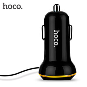 HOCO Z5 Car Charger with Type-C Micro USB 8 Pin 3 in 1 Cable  -  BLACK