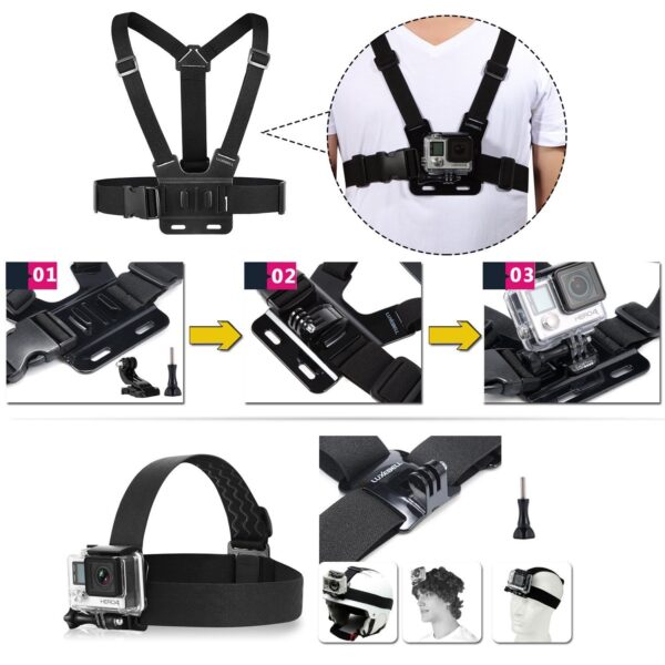 13 in 1 Outdoor Sports Action Camera Accessories Set  -  BLACK - Image 3