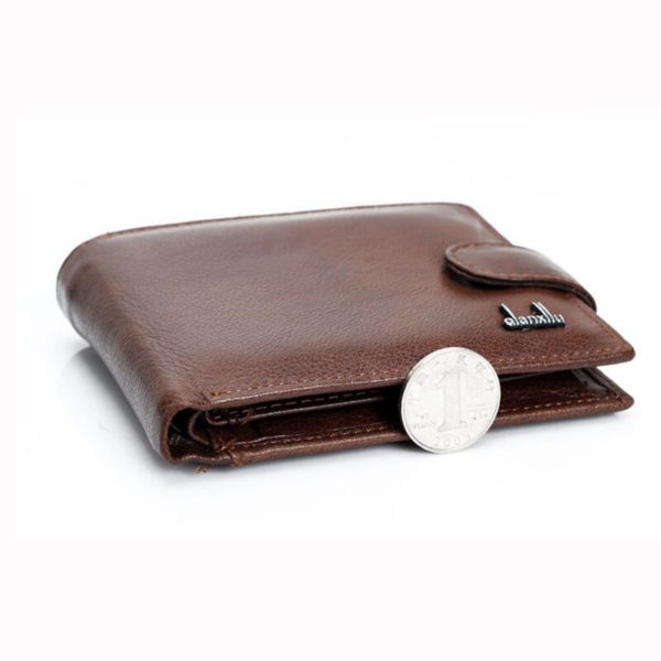 100% genuine leather  best wallets for man real purse with coin pocket trifold wallet  cowhide leather - Image 4