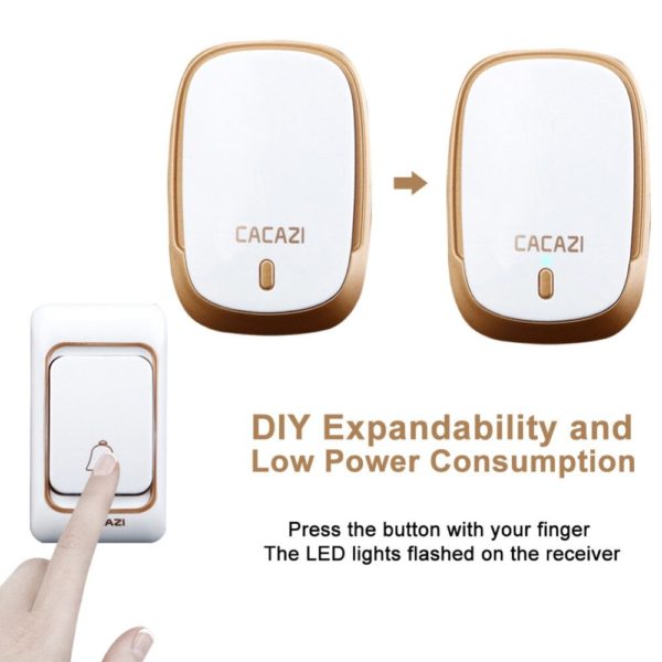 1PC Wireless LED Ring Doorbell Remote Control 36 Rings 1 Transmitter 1 Receiver - Image 3