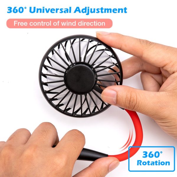 2000 mAh USB Portable  Hands-free Neck Fan Hanging Rechargeable Mini Sports - Image 2