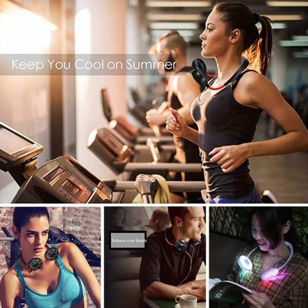 2000 mAh USB Portable  Hands-free Neck Fan Hanging Rechargeable Mini Sports - Image 6