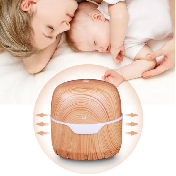 300ML Ultrasonic Essential Oil Diffuser USB Air Humidifier Home Office Water Mist Maker Wood Grain Electric Aroma Diffuser - Image 4