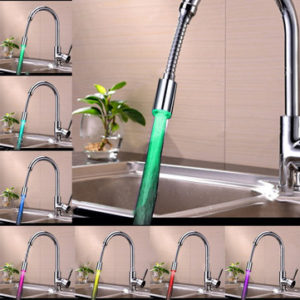 360 Rotation LED Faucet Tap Heads Aerators Water Powered 7 Colors Quick/Slow Flashing