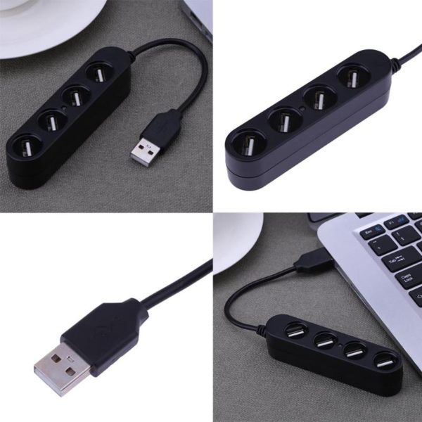 4 Ports USB 2.0 Multi-Interface HUB Splitter Black White Two Color Optional High Speed USB Hubs for Computer Peripherals New - Image 6
