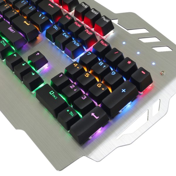 7pin PK-900 PK900 104 Keys Mechanical Keyboard Standard Gaming Blue Switch all-key with Backlight  for Gamers - Image 5