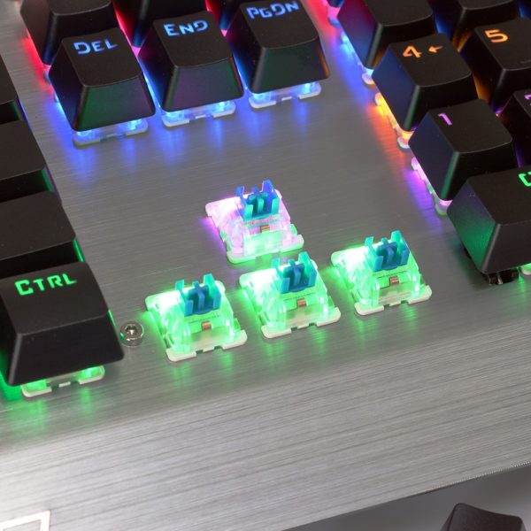 7pin PK-900 PK900 104 Keys Mechanical Keyboard Standard Gaming Blue Switch all-key with Backlight  for Gamers - Image 6