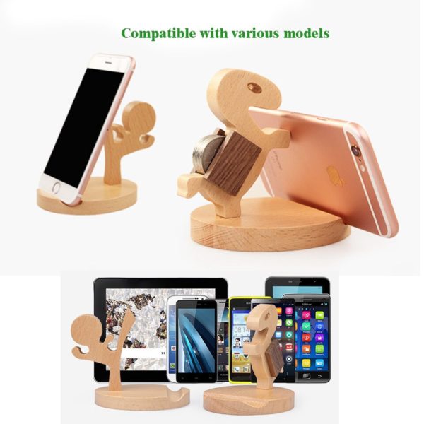 Acoki Universal Portable Wooden Style Cellphone Holder Stand Bracket - Image 3