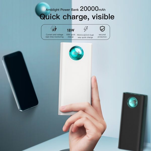 Baseus 20000mAh Power Bank For iPhone Samsung Huawei Type C PD Fast Charging + Quick Charge 3.0 USB Powerbank External Battery - Image 2