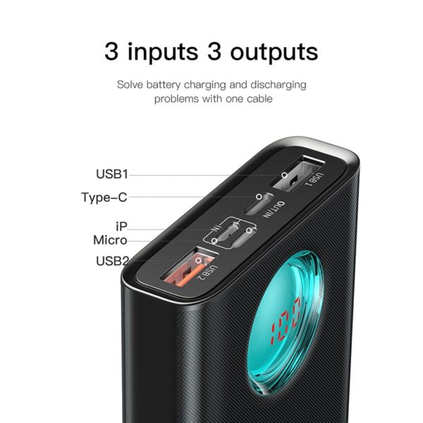 Baseus 20000mAh Power Bank For iPhone Samsung Huawei Type C PD Fast Charging + Quick Charge 3.0 USB Powerbank External Battery - Image 4