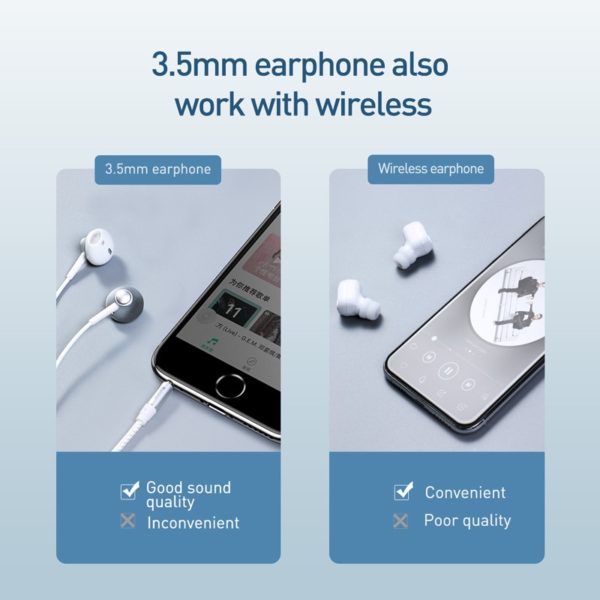 Baseus Bluetooth 5.0 Receiver For 3.5mm Jack Earphone Headphone AUX Wireless Adapter Bluetooth Audio Music Receiver Transmitter - Image 3