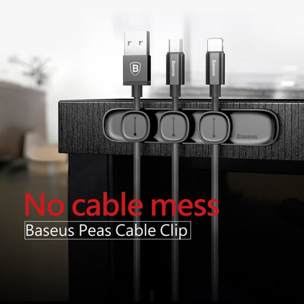 Baseus Magnetic Cable Organizer USB Management Winder Clip Desktop Workstation Wire Cord Protector Cable Holder For iPhone - Image 2