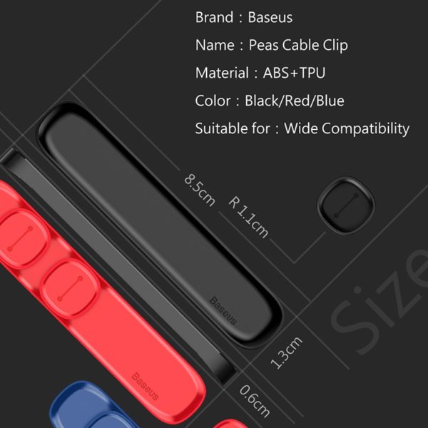 Baseus Magnetic Cable Organizer USB Management Winder Clip Desktop Workstation Wire Cord Protector Cable Holder For iPhone - Image 3