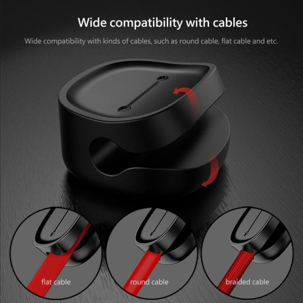 Baseus Magnetic Cable Organizer USB Management Winder Clip Desktop Workstation Wire Cord Protector Cable Holder For iPhone - Image 4