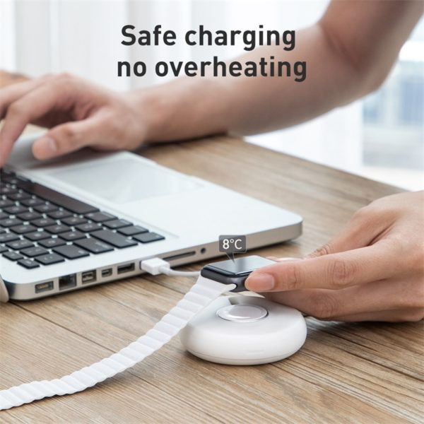 Baseus Qi Wireless Charger For Apple Watch 4 3 2 1 Series Magnetic USB  Fast Wireless Charging Pad With Cable - Image 4