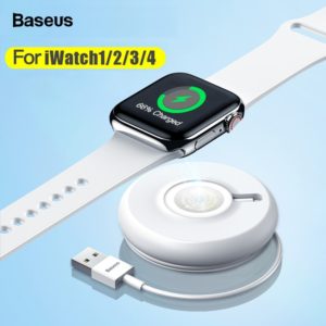 Baseus Qi Wireless Charger For Apple Watch 4 3 2 1 Series Magnetic USB  Fast Wireless Charging Pad With Cable