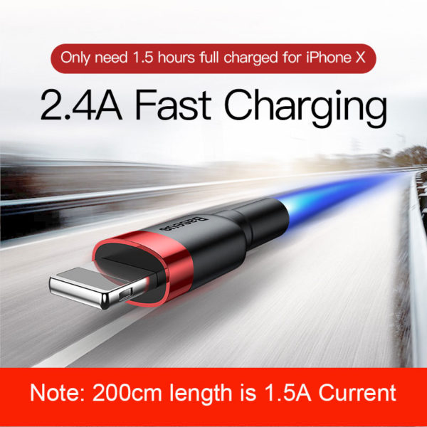 Baseus USB Cable For iPhone XS Max XR X 8 7 6 6s Plus 5 5S SE iPad Mini Fast Charging  Data Wire Cord Mobile Phone Cables - Image 3