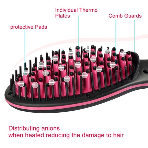 Ceramic Hair Straightener Brush Fast Electric Comb - Image 2