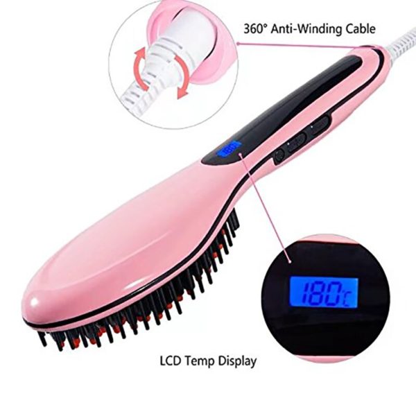 Ceramic Hair Straightener Brush Fast Electric Comb - Image 3