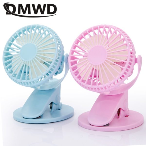 DMWD Mini Mute Clip Fan Rechargeable table with battery 4 blades Portable Air Cooling 3 Gear Speeds Desk Fan with USB Output - Image 6