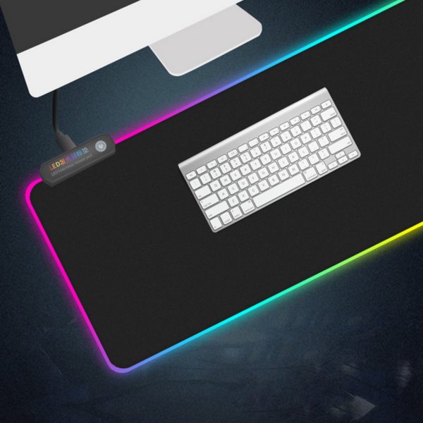 Elisona 40x90cm Large LED RGB Mouse Pad USB Wired Gaming  Mice Mat for Overwatch Lol Dota Csgo Borderlands Fallout Gamer - Image 3