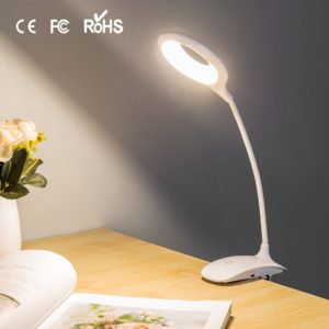 Finether Clip Desk Lamp LED Reading Bedside