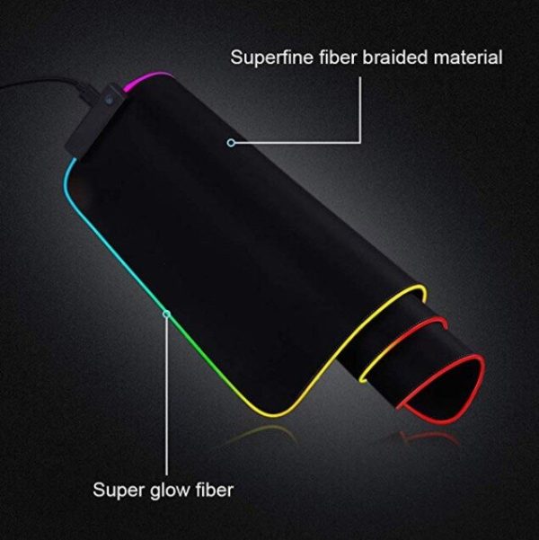 Led Lighting Gaming Mouse Pad RGB Oversized Glowing USB LED Extended Illuminated Keyboard Non-slip Blanket Mat for DOTA PUBG - Image 3
