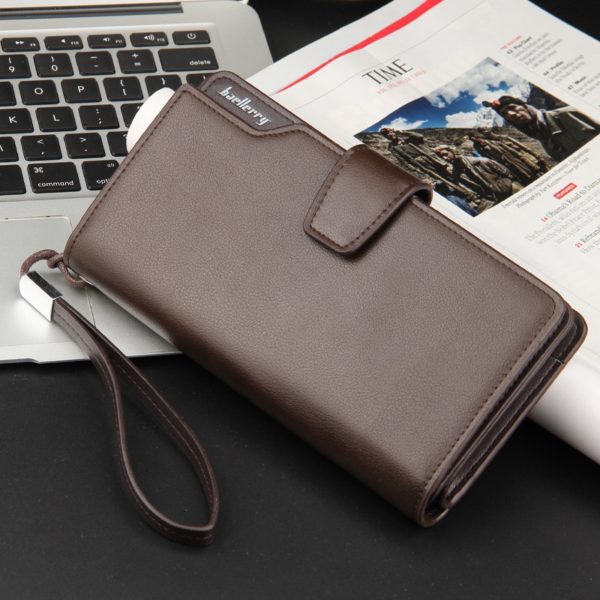 Men Wallets Top Quality Male Clutch Big Capacity Cellphone Bag  Leather purse Zipper Pocket  Man Purse Long Baellerry - Image 2