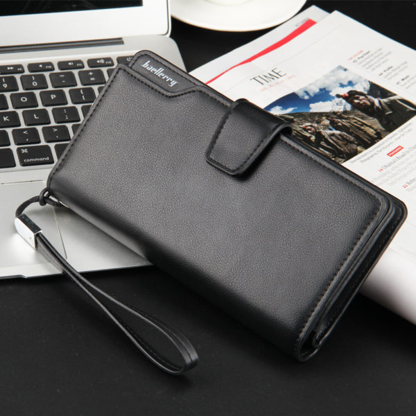 Men Wallets Top Quality Male Clutch Big Capacity Cellphone Bag  Leather purse Zipper Pocket  Man Purse Long Baellerry - Image 3