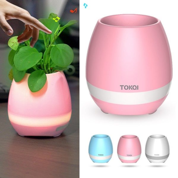 Music Flower Pot Speaker Smart Wireless Finger Bluetooth Switch Office Living Room Decoration Home Speaker Desk Touch Night LED - Image 2