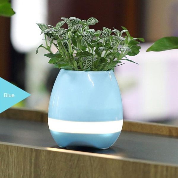 Music Flower Pot Speaker Smart Wireless Finger Bluetooth Switch Office Living Room Decoration Home Speaker Desk Touch Night LED - Image 3