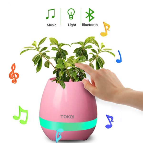 Music Flower Pot Speaker Smart Wireless Finger Bluetooth Switch Office Living Room Decoration Home Speaker Desk Touch Night LED - Image 4