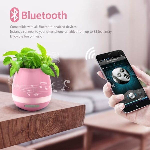 Music Flower Pot Speaker Smart Wireless Finger Bluetooth Switch Office Living Room Decoration Home Speaker Desk Touch Night LED - Image 6