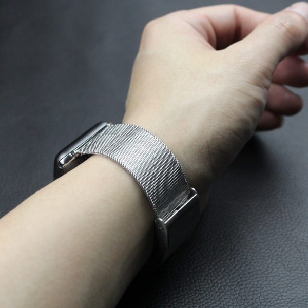 OULUCCI Mesh Loop Band for Apple Watch 38/42mm Series 1/2/3 Stainless Steel Strap Belt Metal Wristwatch Bracelet Replacement - Image 2