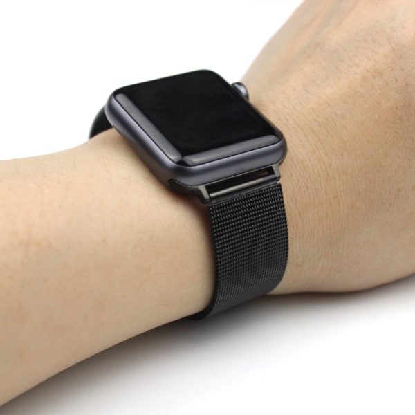 OULUCCI Mesh Loop Band for Apple Watch 38/42mm Series 1/2/3 Stainless Steel Strap Belt Metal Wristwatch Bracelet Replacement - Image 3