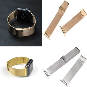 OULUCCI Mesh Loop Band for Apple Watch 38/42mm Series 1/2/3 Stainless Steel Strap Belt Metal Wristwatch Bracelet Replacement