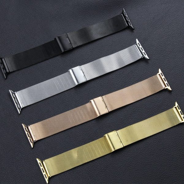 OULUCCI Mesh Loop Band for Apple Watch 38/42mm Series 1/2/3 Stainless Steel Strap Belt Metal Wristwatch Bracelet Replacement - Image 6