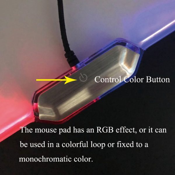 XIBTER The RGB Game Light Mouse Pad,310*240mm Seven Color Cycle Can Also Be Fixed Into Monochrome. - Image 4