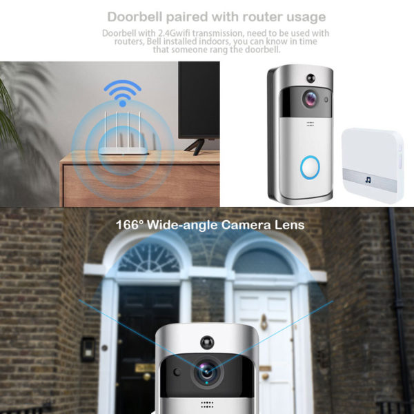 Smart Wireless Wifi Video Doorbell 720P Phone Call Door Bell Camera Home Security Monitoring - Image 5