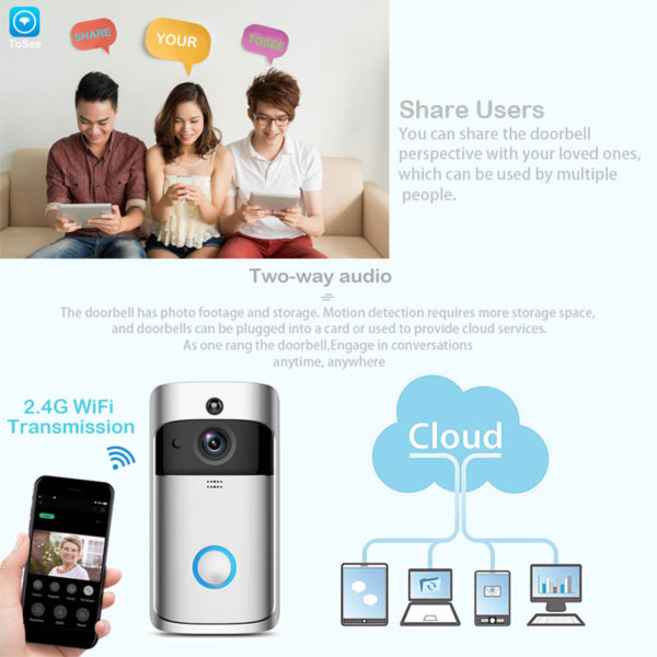 Smart Wireless Wifi Video Doorbell 720P Phone Call Door Bell Camera Home Security Monitoring - Image 6
