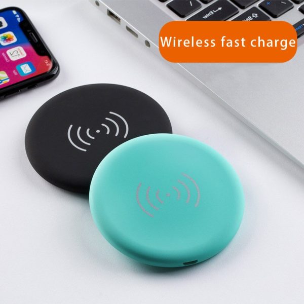 colorful mini wireless charger for phone qi samsung huawei iphone X quick charge auto universal without wire - Image 2