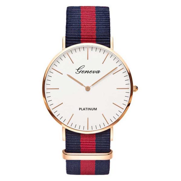 Women's Striped Textile Watch - Image 4