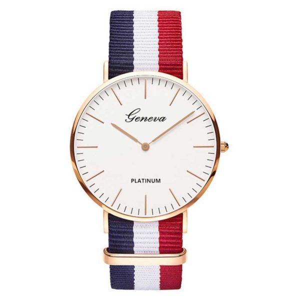 Women's Striped Textile Watch - Image 3
