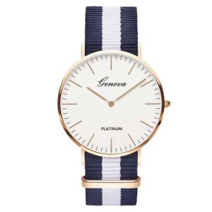 Women's Striped Textile Watch