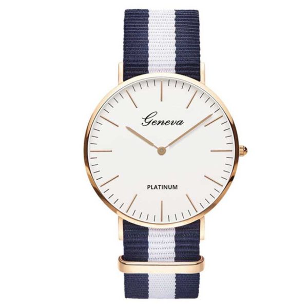 Women's Striped Textile Watch