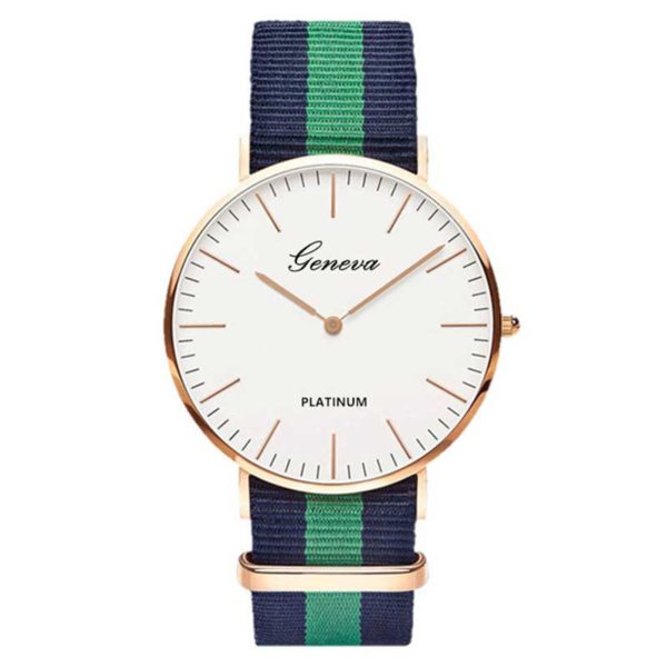 Women's Striped Textile Watch - Image 5