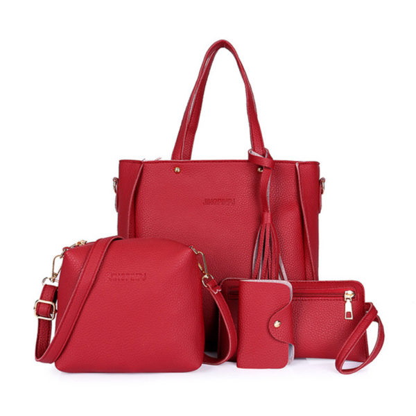 4PCS Handbag Set Women PU Leather Shoulder Bag for women 2019 M435 - Image 3