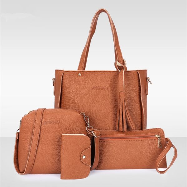 4PCS Handbag Set Women PU Leather Shoulder Bag for women 2019 M435 - Image 4
