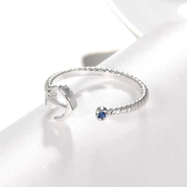 ERLUER  Adjustable Anchor ring for women love Jewelry Girls Party wedding bague Trendy anillo Fashion silver - Image 3